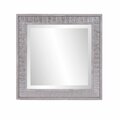 Homeroots Warm Gray Faux Wood Square Mirror 401218